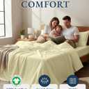 LANE LINEN 100% Organic Cotton Twin Bed Sheet Set, Soft, Comfy & Breathable Hotel Style Percale Bedding Sheets & Pillowcases Set, Mercerized Cotton Fully Elasticized Sheets Twin- Vanilla