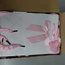 Kolldenn 50 Pcs No DIY Small Gift Bags with Pink Bow Ribbon 5.9''x 5.1''x 3.5'' White Paper Thank You Bags Bulk with Handle for Baby Shower Wedding Party Favor Birthday Return Guests