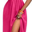 Womens Summer Maxi Dress Sexy Tie Backless Criss Cross Halter Neck Sleeveless Split Dress for Women (Small, Hotpink)