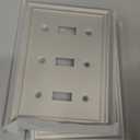 2-Pack Triple Toggle Wall Plate, Satin Nickel Light Switch Cover, Metal Switch Covers Wall Plate, Midsize, A035 Series