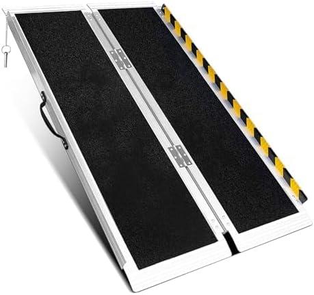 3FT Portable Wheelchair Ramp,Lightweight Foldable Aluminum Ramp for Home Steps, Non-Slip Surface, Supports Up to 800 lbs - Ideal for Wheelchairs, Scooters, and Walkers