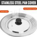 Universal Lid for Pots and Pans Skillets,Pot Lid fit 8.2, 9, 10, 11, 12 and 12.5 Inch Cookware, Large Replacement Frying Pan Cover, Stainless Steel Cast Iron Skillet Lids with Heat Resistant Knob