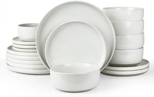 Amazon.com | Famiware Milkyway Plates and Bowls Set, 18 Pieces Dinnerware Sets, Dishes Set for 6, White: Dinnerware Sets