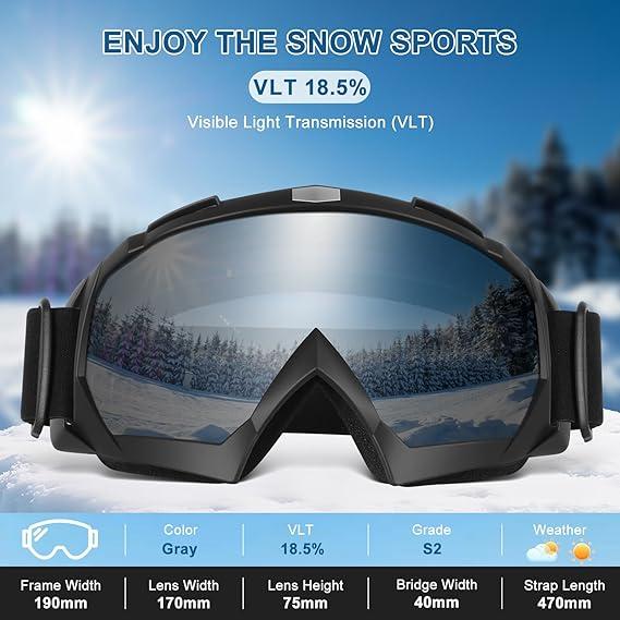 OXG Ski Snowboard Goggles for Men Women, UV Protection Ski Snow Goggles for Adult Youth Winter Snow Sports (Black, Pink)