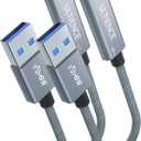 USB to USB C Cable Adapter 2 Pack, USB C Female to USB A Male Adapter - 10Gbps Data Transfer 60W Fast Charging, Type-C 3.2 Converter Compatible with Laptops, PCs, Flash Drives (0.41 Ft, Grey)