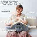 Jaxmoon Nursing Pillows for Breastfeeding, Soft Memory Foam Breastfeeding Pillow, Baby Feeding Pillow for New Mom, Lactation Pillow with Adjustable Waist Strap, Storage Pocket, Removable Cover, Grey