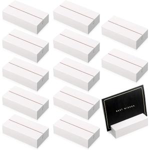 Zonon 12 Wood Place Card Holders - Table Number Stands for Wedding Party Events (White, 3 x 1.6 x 0.8 Inch)