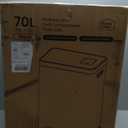 Home Zone Living 19 Gallon Kitchen Trash Can with Dual Compartments for Recycling, CleanAura Odor Control, Stainless Steel, Matte Black, 70 Liters Total