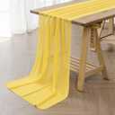 6Pack 9ft Chiffon Table Runner 14x108 Inch Sheer Romantic Table Runner for Wedding Birthday Party Bridal Shower Outdoor Decoration -Yellow