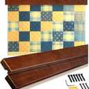Dacri Home Quilt Hanger for Wall Display - 48 Inch Tapestry Hanger from Premium Teak Wood - Safe Mount Quilt Rack for Heavy Rugs, Tapestries, and Other Wall Hangings (Light Wallnut Stain)