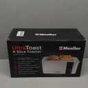 Mueller UltraToast Full Stainless Steel Toaster 4 Slice, Long Extra-Wide Slots for Bagels and Waffles, 6 Browning Levels, LED Display, Cancel/Defrost/Reheat Functions & Removable Tray, Kitchen Gadgets
