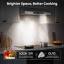 VIKIO HOME 30 Inch Under Cabinet Range Hood, 900CFM Fast Venting Ducted, Kitchen Hood With 3 Speed Gesture Sensing & Touch Control, Stainless Steel Stove Vent Hood With Reusable 5-Layer Baffle Filters
