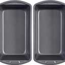 GoodCook Nonstick Loaf Pan 9 x 5-Inch Heavy-Duty Steel Bakeware with Easy-Clean Non-Stick Coating, Oven & Dishwasher Safe Pan for Meatloaf Breads Lasagnas Casseroles & More, Set of 2, Gray