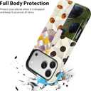 KANGHAR Compatible with iPhone 17 Pro Case, Support for MagSafe, Silicone Checkered Spot Cute Pattern, Finger Hold Wristband Kickstand Camera Protection Soft Slim Phone Case for Girls Women -Colorful