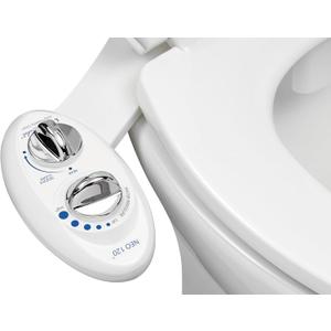 LUXE Bidet NEO 120 - Self-Cleaning Nozzle, Fresh Water Non-Electric Bidet Attachment for Toilet Seat, Adjustable Water Pressure, Rear Wash (White)