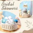 Geelin Bride Gift Basket with Cellophane Wrap Set Bride Gear with Bow Pearl Stickers 12 x 8 x 5'' Woven Basket with Handles for Bridal Shower Gifts Wedding Bachelorette Bride Gifts