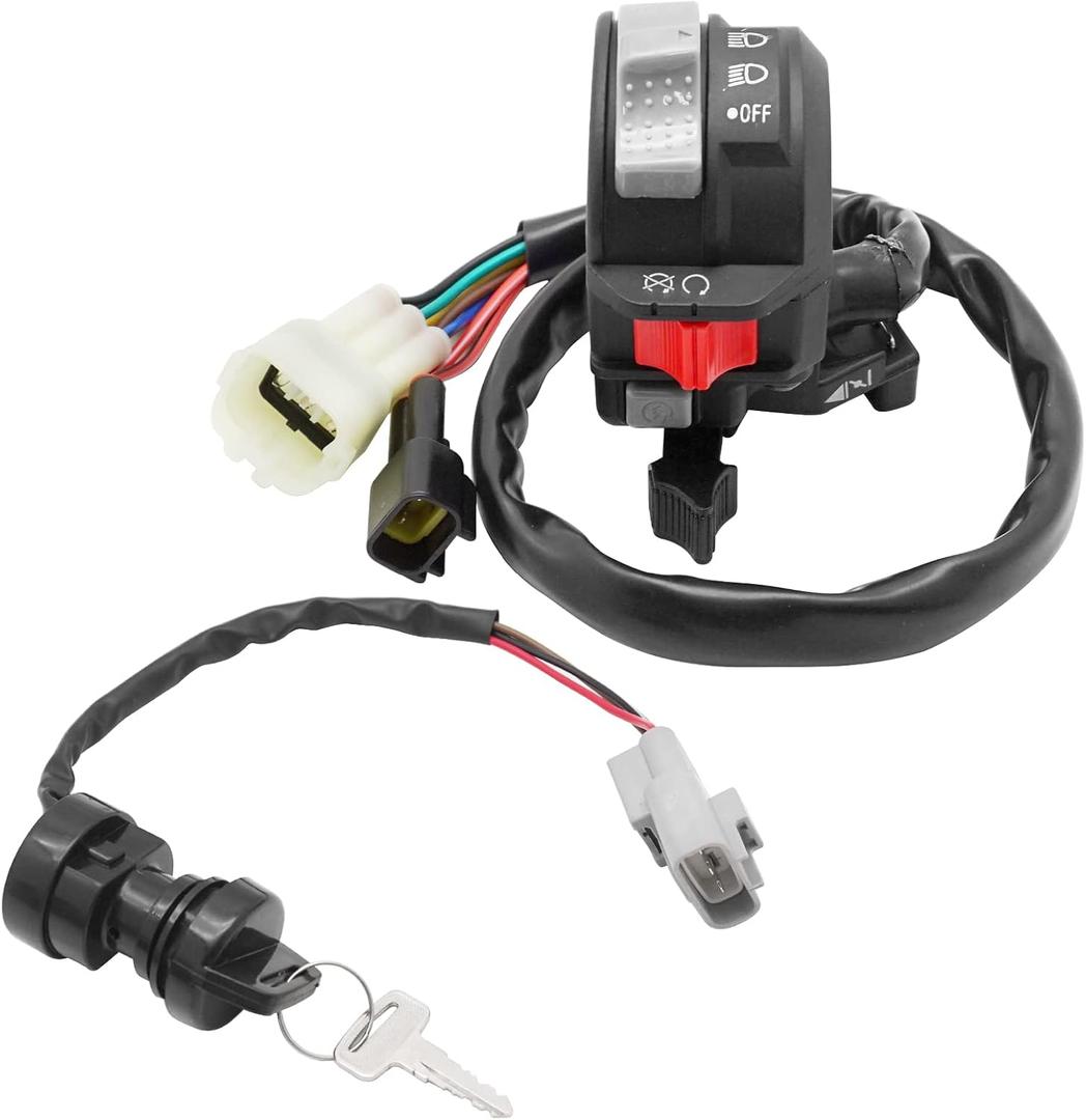 M MATI Start Stop Headlight Switch & Ignition Key Switch for Yamaha Grizzly 660 2002-2003 Kodiak 400 2002 5LP-83973-01-00 5LP-83973-00-00 5KM-82510-01-00