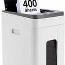 Heavy Duty Paper Shredder 400-Sheet Auto Feed P5 Micro Cut | 8Sheet Manual Feed |50L Bin | Jam-Resistant Commercial Shredder for Home Office Small Business