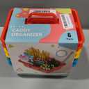 6 Pack Classroom Caddy, Art Caddy with 5 Compartment, Small Portable Storage Bin for Classroom, Office, and Home, Multiuse Table Organizer with Handle, Durable & Drop-Proof, Assorted Colors