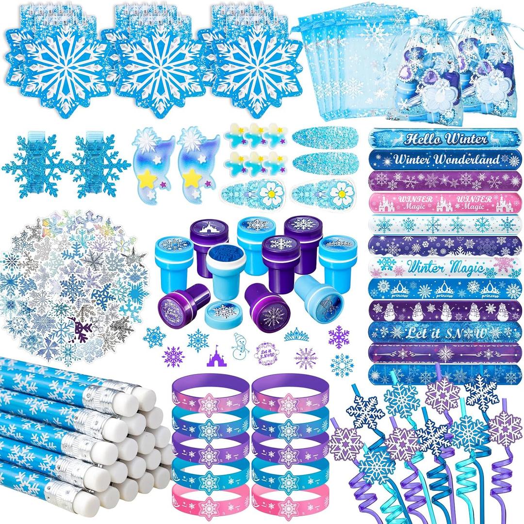 DMIGHT 130 Pcs Frozen Party Favors Birthday Supplies for Girls Kids, Gift Bags Frozen Filler Goodie Bag Stuffers Frozen Birthday Party Supplies