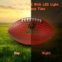 Glow in The Dark Football, Light Up Fooball, LED Leather Football with Air Pump, Perfect for Evening Play, Camping and Beach Fun, Size 6 (Brown)