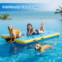 Inflatable Dock with Dog Ramp, 8FT Floating Dog Dock, 6" Thick Heavy-Duty Drop Stitch, Pet Friendly Portable Raft for Adults Pets Pool Beach Boat Lake Float , Easy Climbing 