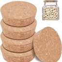 BENECREAT 6pcs Cork Bottle Stoppers, Tapered Design, 3" Diameter, Beige, Conical with Round Top