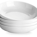 MALACASA 10" Large Pasta Bowls, 56 OZ White Salad Bowls Soup Bowls, Porcelain Serving Bowls Set of 4, Large Kitchen Bowl Plates Pasta Plates, Microwave & Dishwasher Safe, Series REGULAR