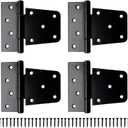 4 Pack 3.5 Inch Door Hinges Shed Hinges Heavy Duty Gate T Hinges Black Finish with Screws