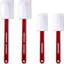 Norme 4 Pcs High Temp Silicone Spatulas Heat Resistant Rubber Spatula Commercial Silicone Scraper with Handle for Kitchen Cook Baking Mixing Utensil, Dishwasher Safe (10 Inch,14 Inch)