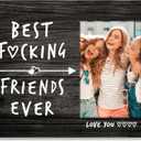 Friends Picture Frame 4"x6" Best Friends Ever,Black Friendship Photo Frame,Tabletop Stand or Wall Hanging(Hooks & Rope),BFF Gifts for Birthday,Christmas,Graduation.(004)