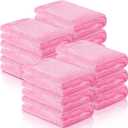 12 Pcs Fleece Blankets for Girls Sleepover Party Soft Fuzzy Throw Blanket 40 x 60 Inch Warm Flannel Blanket for Teenager Bed Travel SPA Movie Party(Pink)