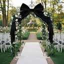 Suncalla Giant Bow Decorations 40 x 80 Inch Big Bows with Long Streamers Extra Large Tie Velvet Decoration for Backdrop Door Wall Wedding Birthday Baby Shower Valentines Day Coquette Party(Black)