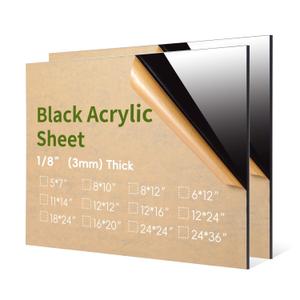 2 Pieces 8" x 10" Cast Plexiglass Sheet -1/8" Thick Clear Acrylic Sheet Clear Plastic Sheet, for Sign,Craft, Photo Frame, DIY Display Projects