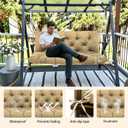 5" Thick Waterproof Porch Swing Cushion 40 x 40 in 3 Seater Replacement Outdoor Swing Cushions with Back Support Patio Swing Cushion for Outdoor Bench Furniture