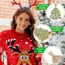 DTOFOOT Christmas Enamel Earrings, Christmas Tree Sparkly Crystal Stud Earrings Beaded Xmas Dangle Earrings for Costume Party Earrings Holiday Festive Jewelry