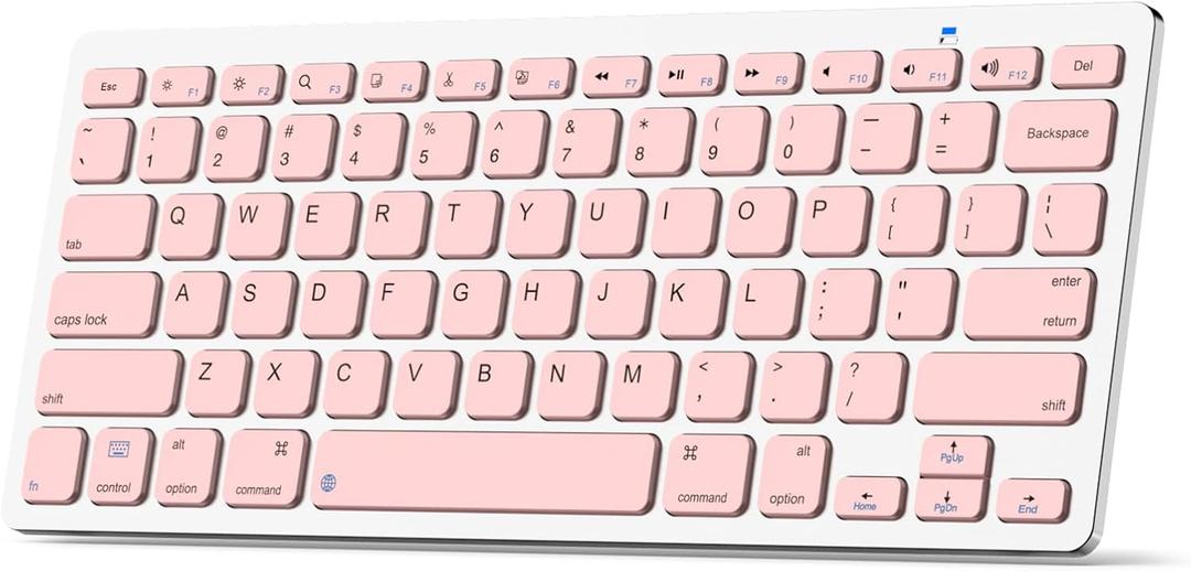Bluetooth Keyboard for iPad 10th, 9th, 8th Gen, iPad Pro 12.9/11/10.5/9.7 in, iPad Air/Mini, Mac, MacBook, iMac, Tablets, PC Desktop Laptop - Wireless Computer Keyboard, Office Accessories Supplies (Pink)
