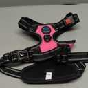 PHOEPET No Pull Dog Harness Medium Reflective Front Clip Vest with Handle,Adjustable 2 Metal Rings 3 Buckles,[Easy to Put on & Take Off](M, Pink)