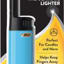 BIC EZ Reach Lighter with Extended Wand, 4-1/4"H x 1" W x 1/2" D, Assorted Colors