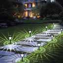 Solar Pathway Lights Outdoor Waterproof, 8 Pack 6500K Solar Garden Lights with Auto On/Off, Bright Outdoor Garden Decor for Yard Patio Walkway Lawn Landscape, Cold White