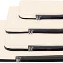 BAGAIL 4 Set/6 Set/8 Set Compression Packing Cubes Travel Accessories Expandable Packing Organizers (Cloth Pattern, 4-Beige)