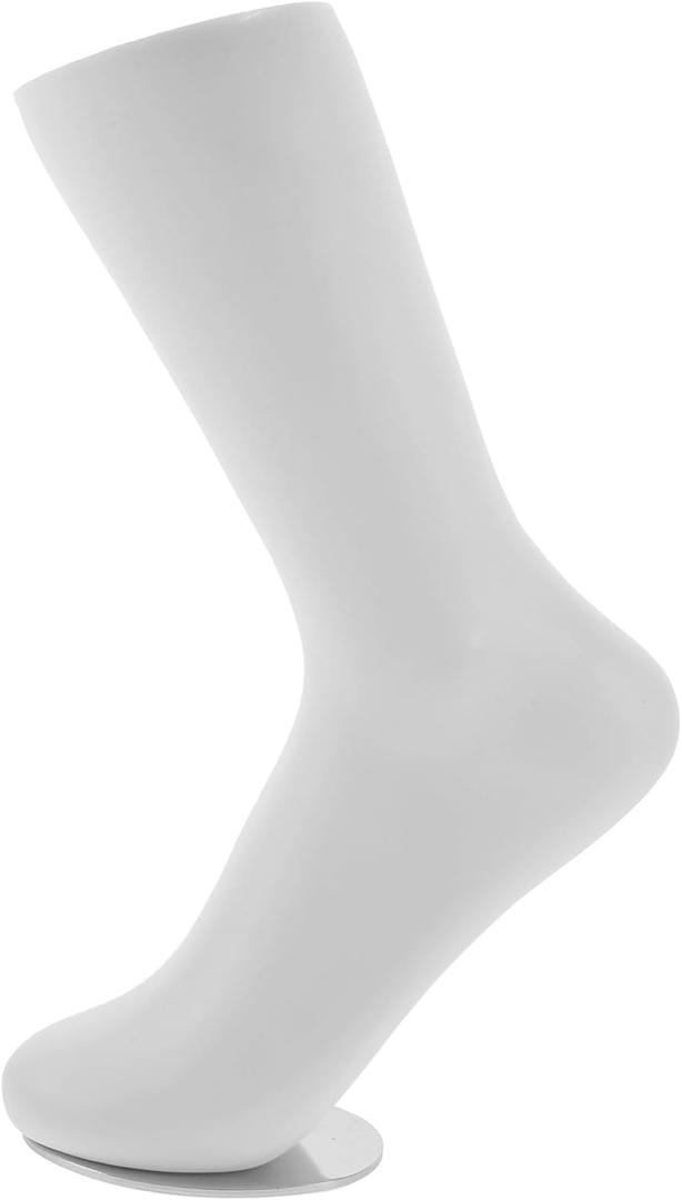 Zerodeko Vinyl Sock Mannequin Foot Display Ankle Bracelet Sock Model Display Mold Female Foot Model for Retail Socks Jewelry Display Stand Short Stocking Toe Ring Chain Ankle Shoes White