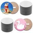 30 Pack Sublimation Buttons Blanks with Pins, 3inch MDF Buttons Badge Sublimation Blank for Heat Transfer DIY Design, Schoo Projects Name Tags, Home Gift Craft Making Supplies