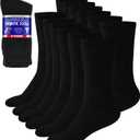Debra Weitzner Diabetic Socks For Men and Women Loose Fit Non-Binding Cotton Crew Socks 6 Pairs (13-15)