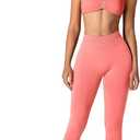 ABOCIW Workout Sets for Women 2 Piece Seamless Halter Sports Bra Scrunch Butt High Waist Leggings Gym Yoga Outfits (Medium, #1 Pink)