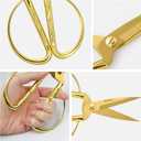 Grand Opening Ribbon-Cutting Ceremony Kit Includes Gold Scissors, Flower Ball, Red Ribbon & White Gloves,Suitable for all ribbon-cutting and inauguration ceremonies (Embossed Handle)