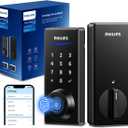 Philips Fingerprint Smart Lock, Keyless Entry Door Lock, Smart Door Locks for Front Door, Keypad Deadbolt, APP Control, 9-Month Long Battery (Matte Black)