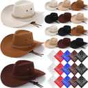 Coume 30 Pieces Western Cowboy Hat Costume Accessories Paisley Bandanna Set Cowgirl Hats Bulk for Women Men Dress Party (Multicolor)