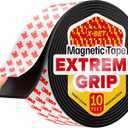 Super Sticky Magnetic Tape (10 feet x 1.5 inch) - Stong Magnet Strip with Adhesive Backing for DIY & Crafts - Easy to Cut and Mount on Fridges, Whiteboards & More