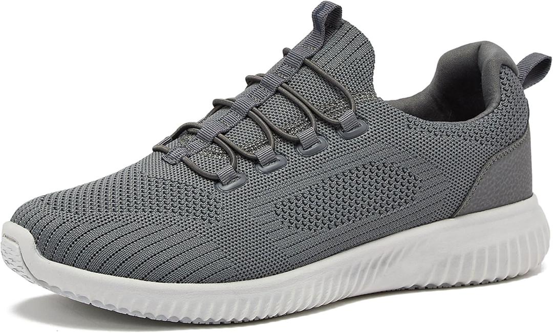 Avia Air Slip On Shoes for Men - Casual Comfortable Athletic Tennis Walking Sneakers for Men with Memory Foam Medium and Extra Wide Width Grey, 8.5